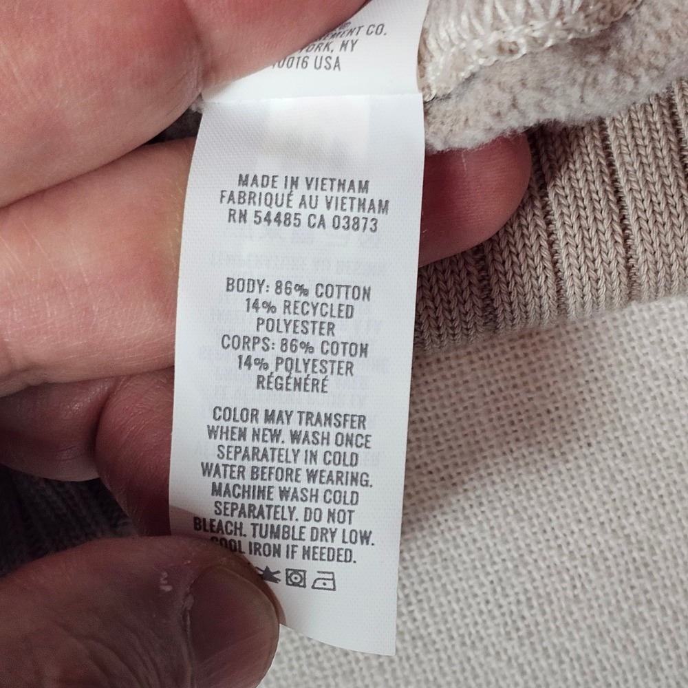 Aerie Tan Beige Quilted Mock Neck Quarter Snap Fleece Sweatshirt Large - Picture 6 of 7